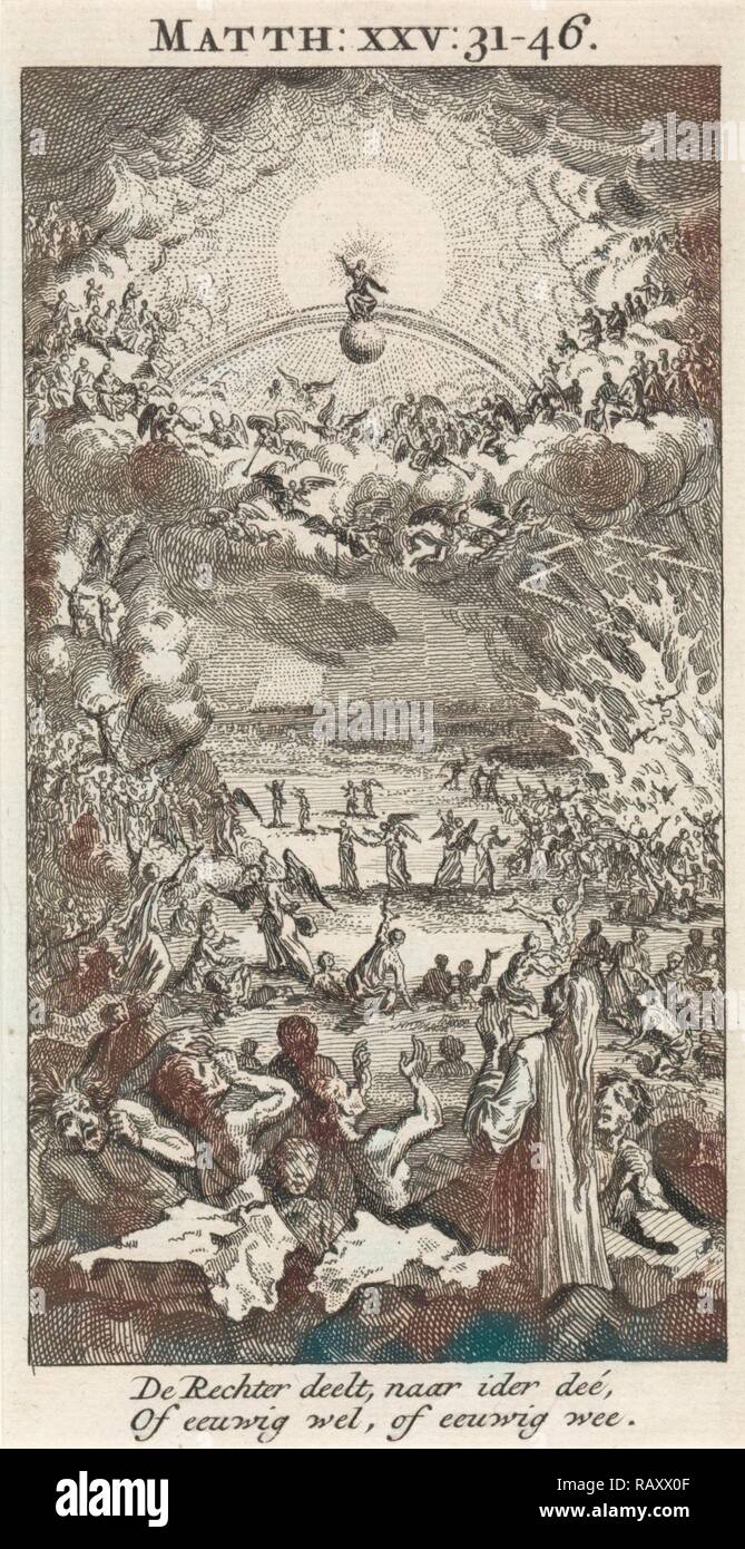 Letzte Gericht, Jan Luyken, 1712. Neuerfundene durch Gibon. Klassische Kunst mit einem modernen Touch neuerfundene Stockfoto