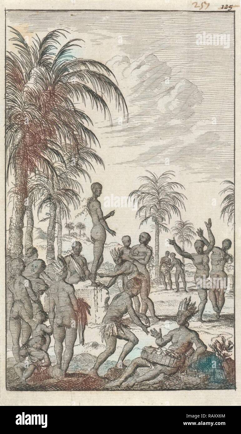 Brasilianische Zeremonie, Jan Luyken, Jan Bouman, 1681. Neuerfundene durch Gibon. Klassische Kunst mit einem modernen Touch neuerfundene Stockfoto