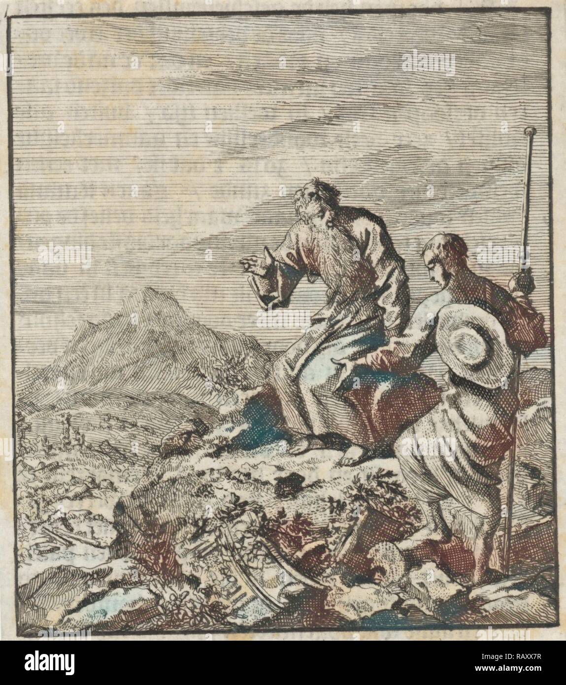 Wandernde Seele findet Simon Kleophas, Jan Luyken, Jan Rieuwertsz. (II), barent Visscher, 1706. Neuerfundene Stockfoto