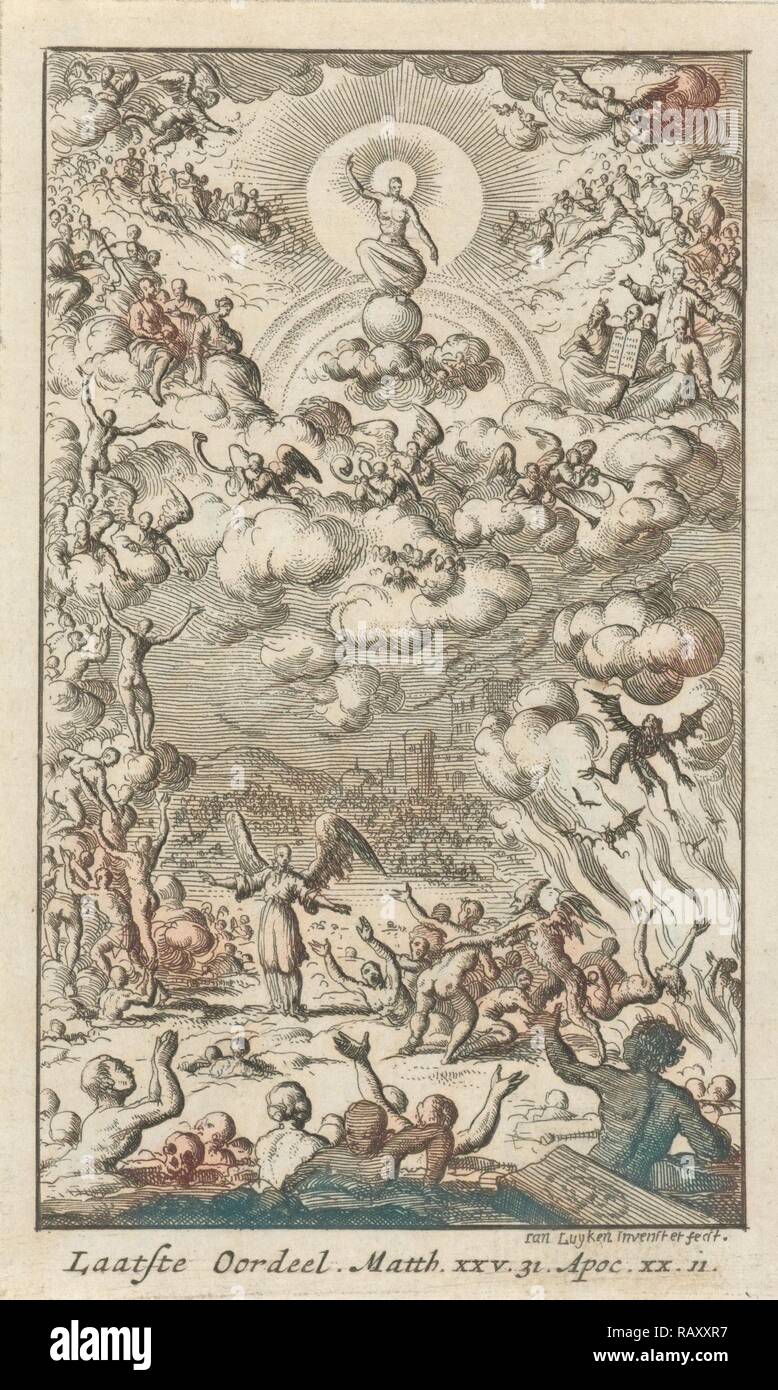 Letzte Gericht, Jan Luyken, 1681. Neuerfundene durch Gibon. Klassische Kunst mit einem modernen Touch neuerfundene Stockfoto