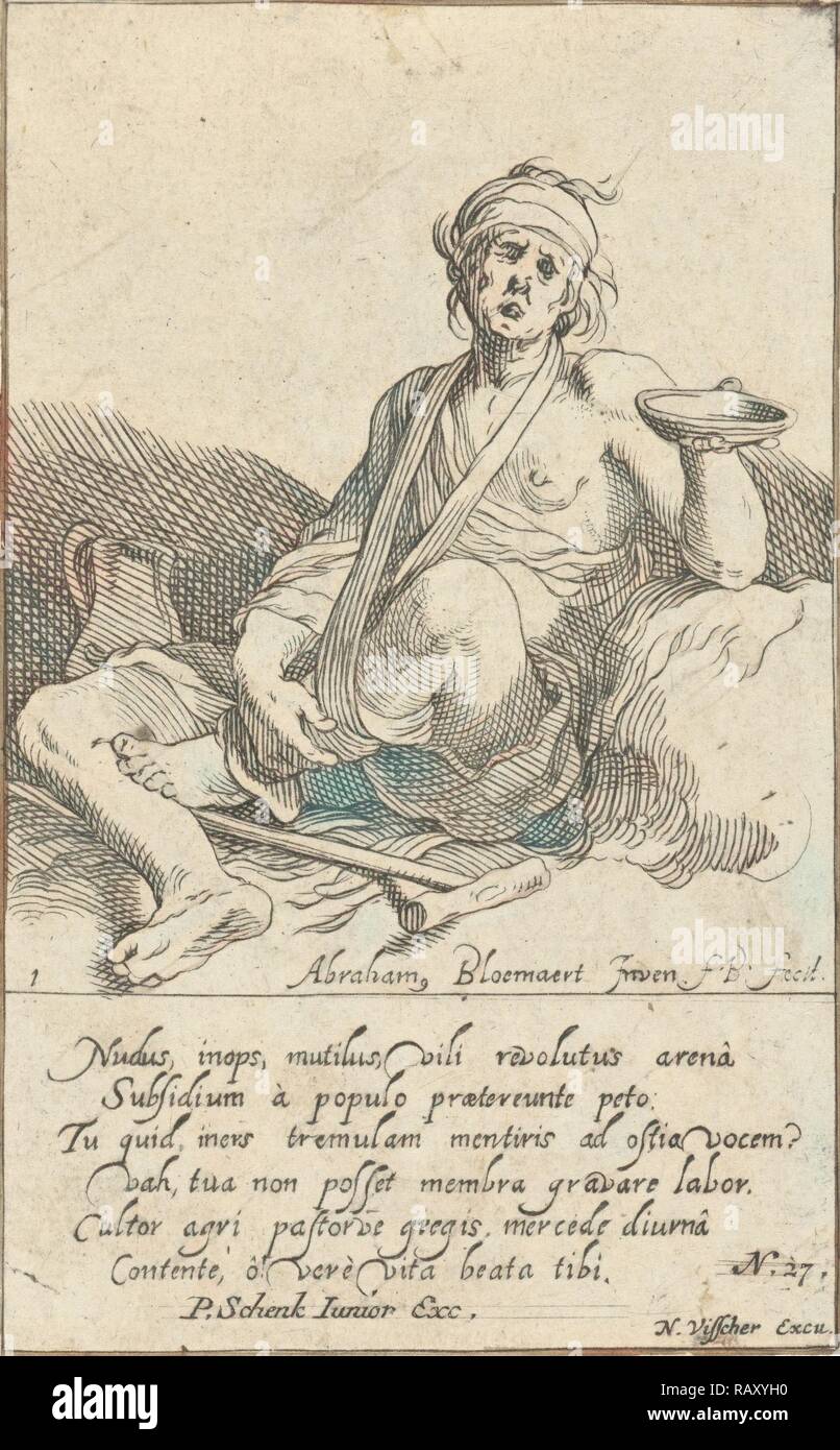 Die Etablierten verkrüppelten Bettler, Frederick Bloemaert, Pieter Schenk (II), 1728 - 1761. Neuerfundene durch Gibon. Klassische Kunst neuerfundene Stockfoto