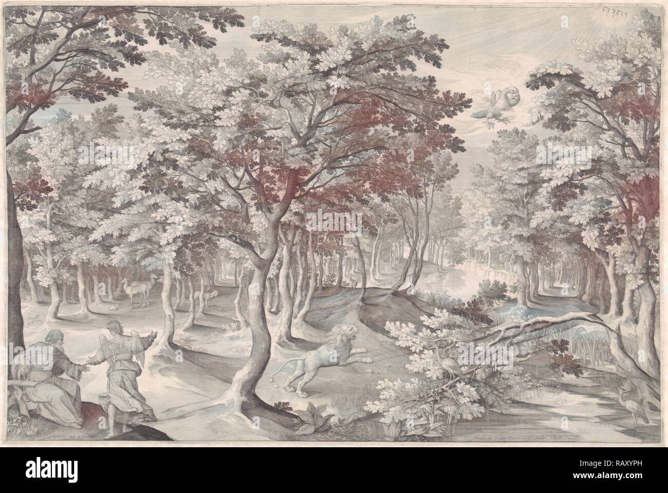 Fünfte Vision von Esra, Nicolaes de Bruyn, 1613. Neuerfundene durch Gibon. Klassische Kunst mit einem modernen Touch neuerfundene Stockfoto