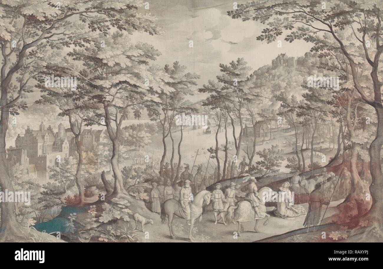 David und Abigail, Nicolaes de Bruyn, 1608. Neuerfundene durch Gibon. Klassische Kunst mit einem modernen Touch neuerfundene Stockfoto