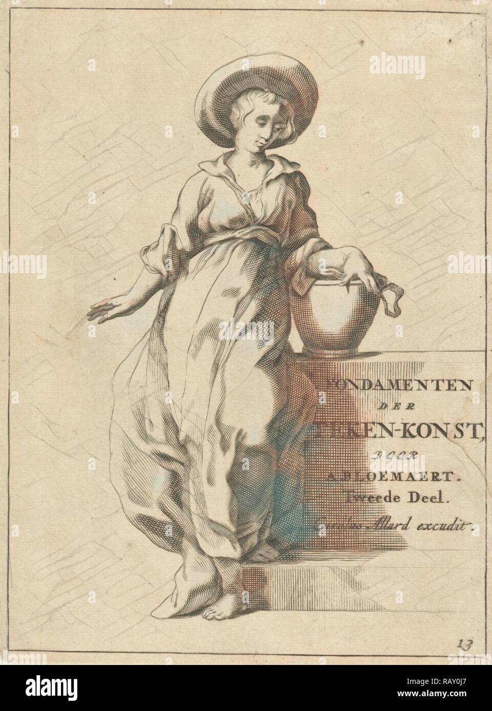 Frau mit Schaufel (die Samariterin?), Friedrich BLOEMAERT, Abraham Bloemaert, Anonym, C. 1679 - C. 1709 Neuerfundene Stockfoto