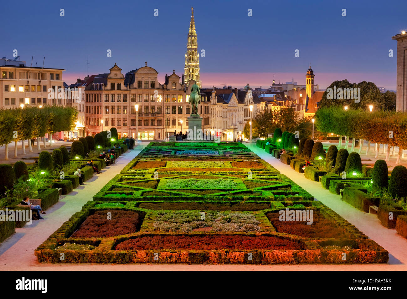 Garten der Mont des Arts/Kunstberg, Brüssel Stockfoto