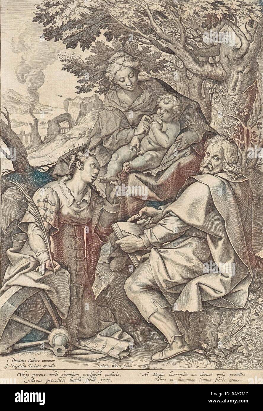 Heilige Familie, von Katharina von Alexandria, Hieronymus Wierix