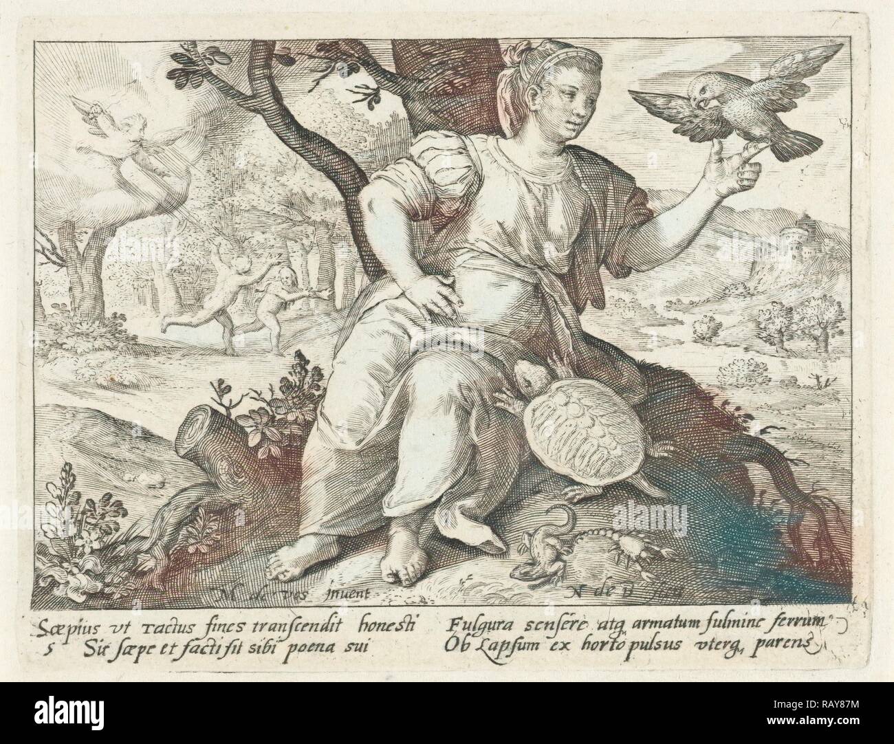 Touch, Nicolaes de Bruyn, 1581-1656. Neuerfundene durch Gibon. Klassische Kunst mit einem modernen Touch neuerfundene Stockfoto