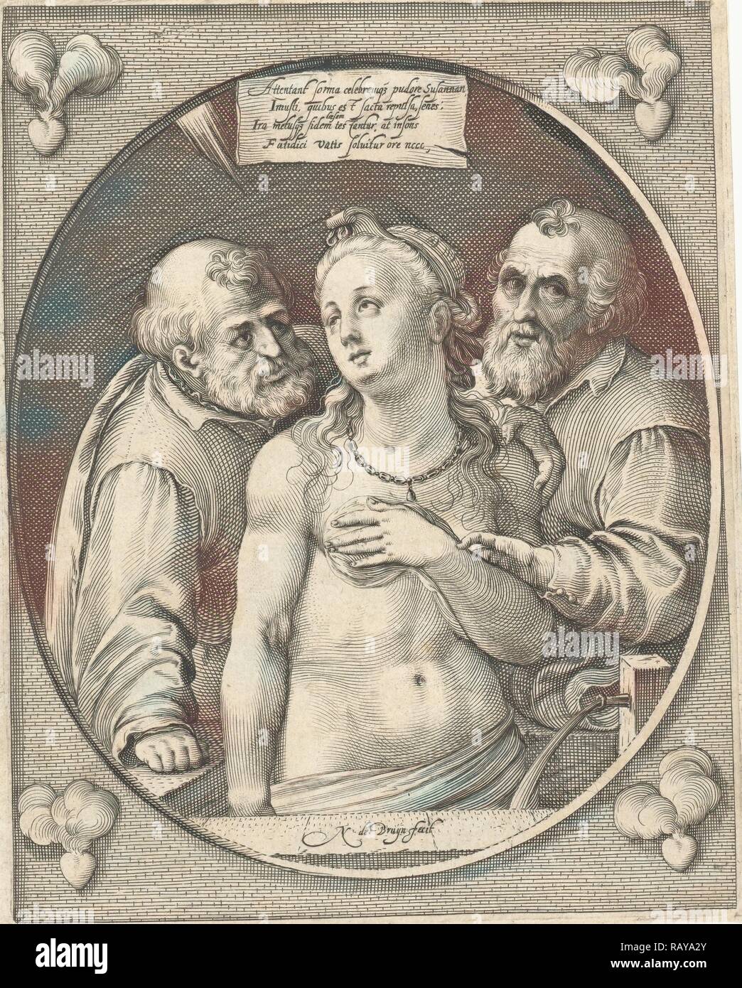 Susanna und die beiden Ältesten, Nicolaes de Bruyn, 1581 - 1656. Neuerfundene durch Gibon. Klassische Kunst mit einem modernen Touch neuerfundene Stockfoto