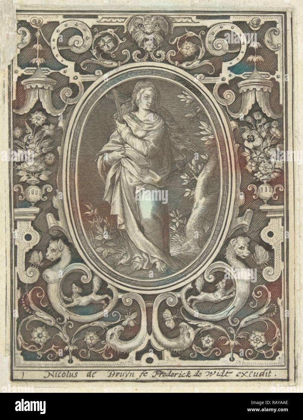 Dekoration im Gespräch mit dem Fidesdienst, Nicolaes de Bruyn, 1581 - 1656. Neuerfundene durch Gibon. Klassische Kunst mit einem modernen Touch neuerfundene Stockfoto