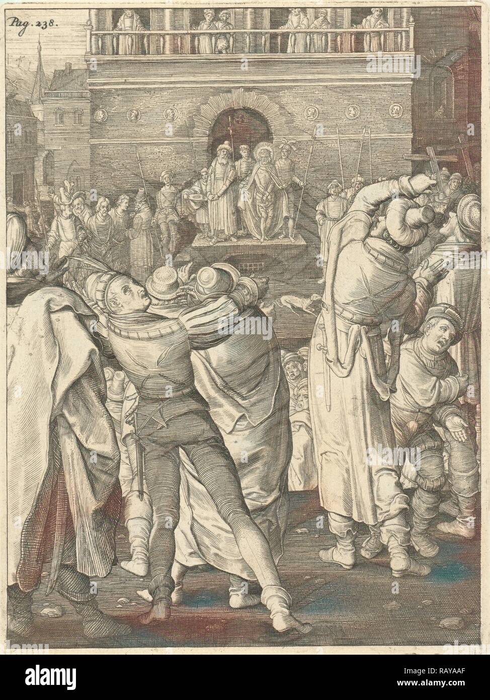 Ecce Homo, Nicolaes de Bruyn, 1618. Neuerfundene durch Gibon. Klassische Kunst mit einem modernen Touch neuerfundene Stockfoto