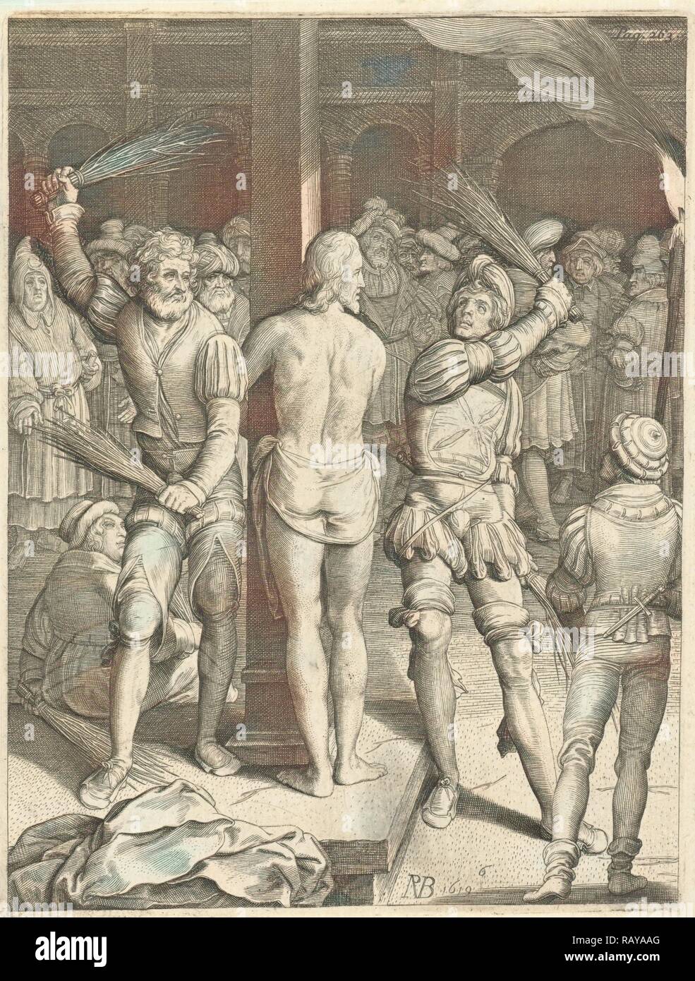 Geißelung Christi, Nicolaes de Bruyn, 1619. Neuerfundene durch Gibon. Klassische Kunst mit einem modernen Touch neuerfundene Stockfoto