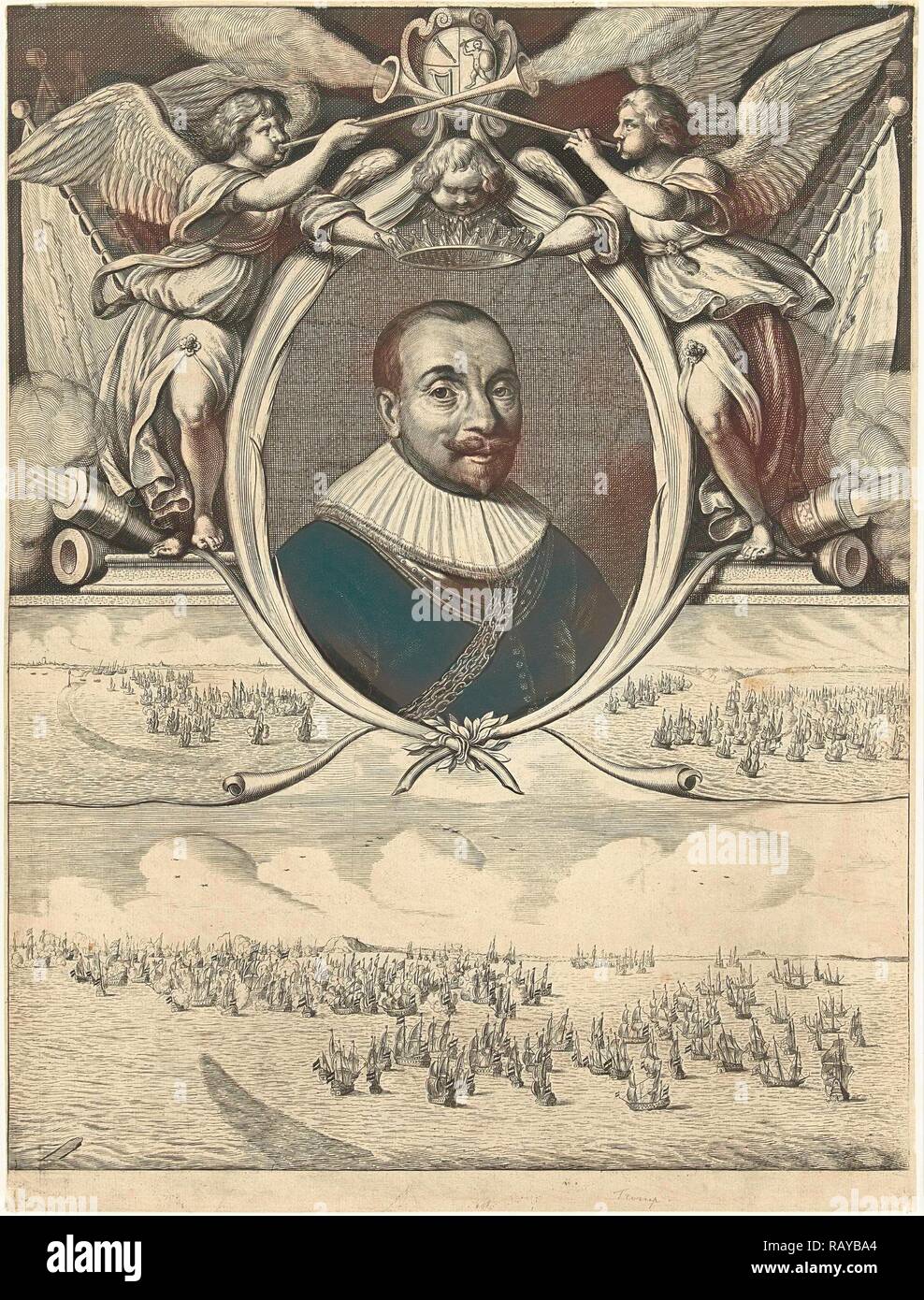 Portrait von Admiral Maarten Tromp im Alter von 42 Jahren, Cornelis Van Dalen (I), 1640. Neuerfundene durch Gibon. Klassische Kunst neuerfundene Stockfoto