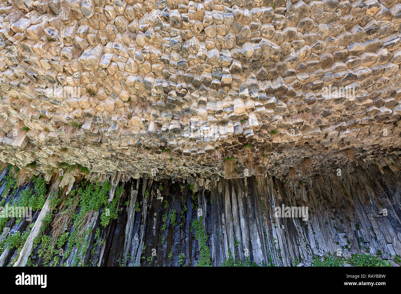 Basalt Felsformationen als Symphonie der Steine bekannt, im Garni, Armenien. Stockfoto