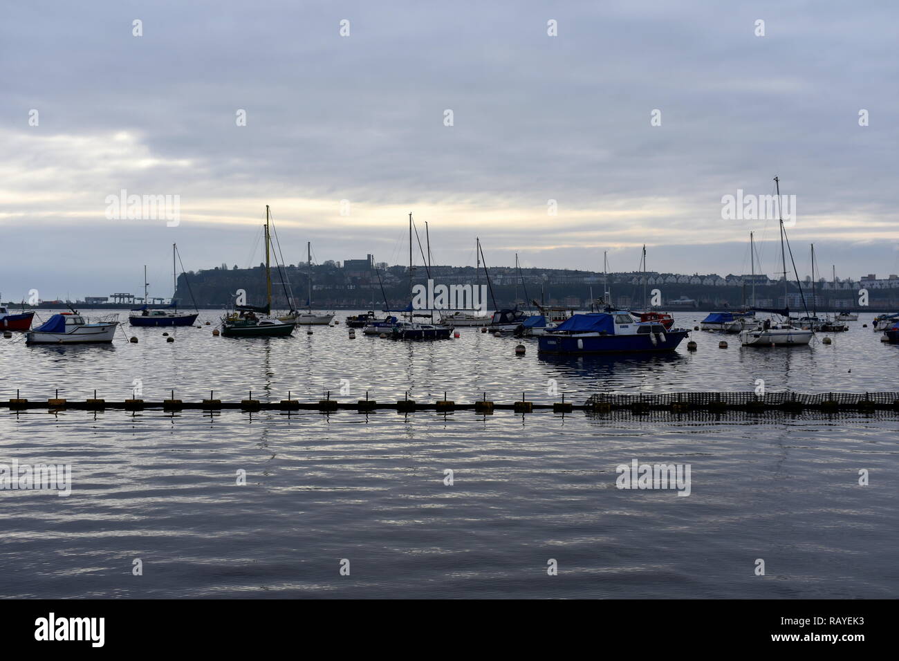 Blick über die Bucht von Cardiff in Penarth, South Glamorgan, Wales Stockfoto