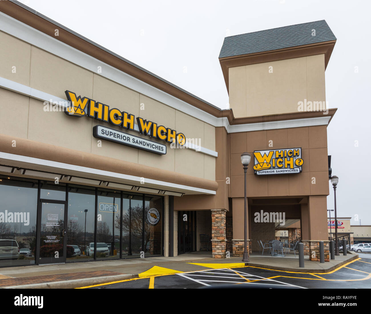 HICKORY, NC, USA-1/3/19: Welche Welche ist eine US-amerikanische Fast-Food-Restaurant kette, derzeit mit 400 Standorten in 36 Staaten und D.C. Stockfoto