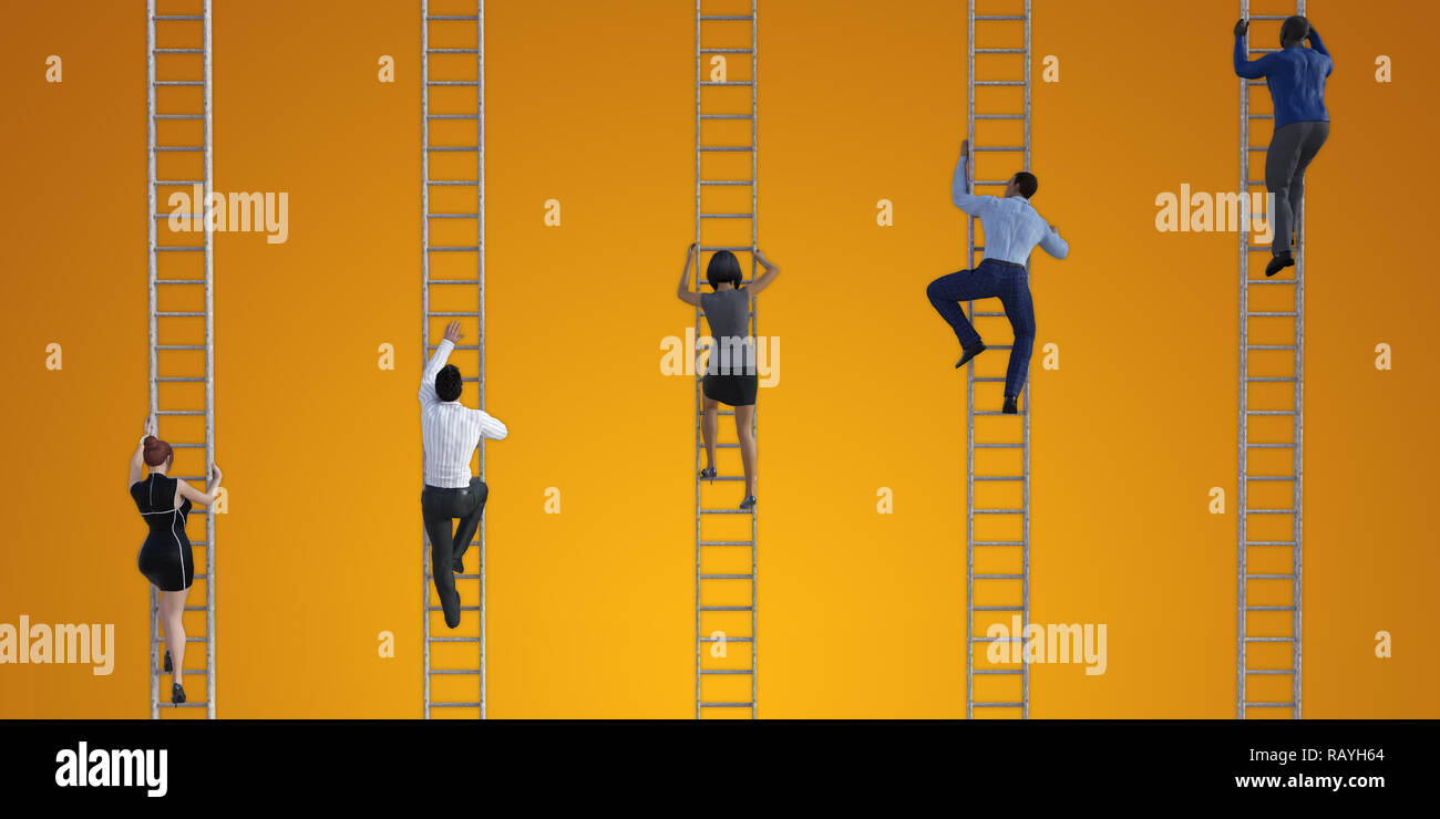 Klettern die Karriereleiter als Business Konzept Stockfoto