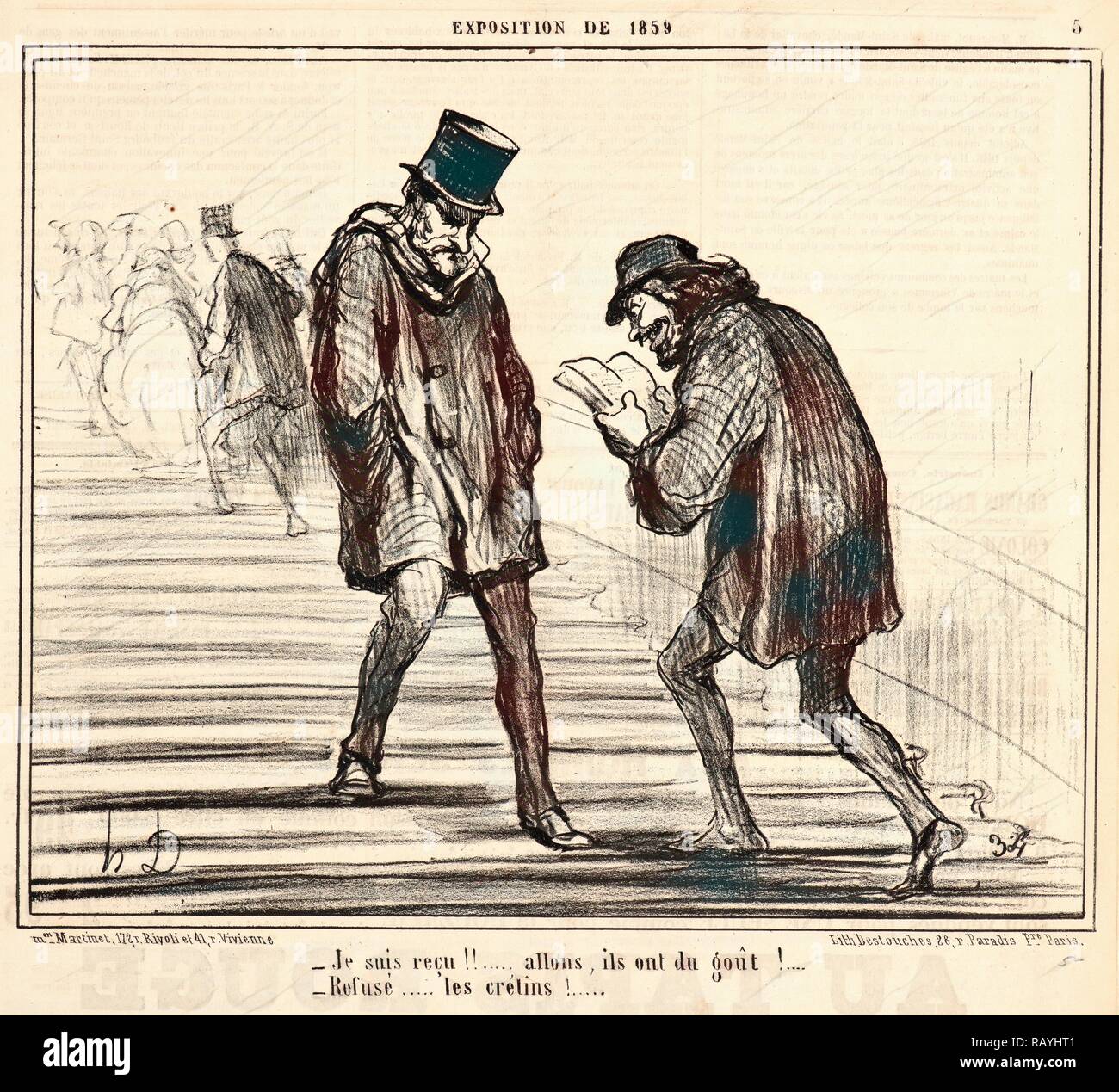 Honoré Daumier (Französisch, 1808 - 1879). Je suis Beispiele!! ... ... Refusé les Kretins!, 1859. Von Exposition de 1859 Neuerfundene Stockfoto