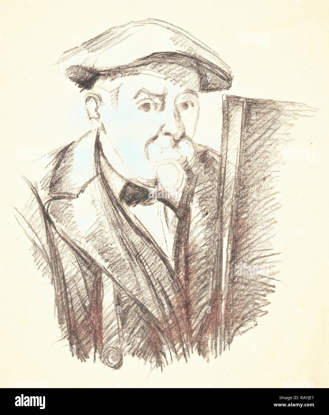 Paul Cézanne (Französisch, 1839 - 1906). Self Portrait des Künstlers, Ca. 1896-1897. Lithographie. . Neuerfundene Stockfoto