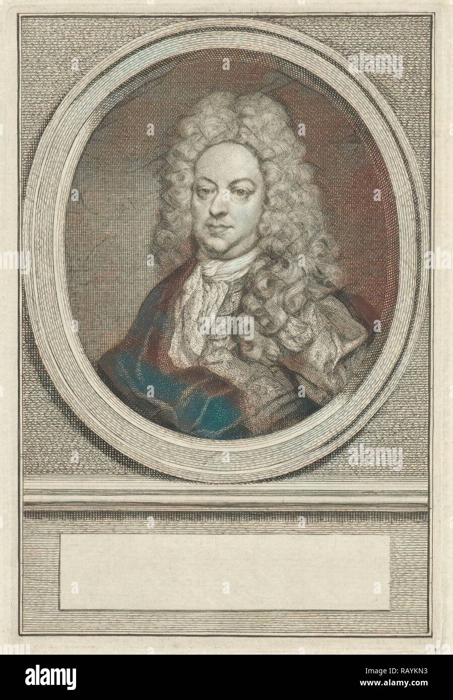 Portrait von Bruno van der Dussen, Jacob Houbraken, 1747 - 1759. Neuerfundene durch Gibon. Klassische Kunst mit einem modernen Touch neuerfundene Stockfoto