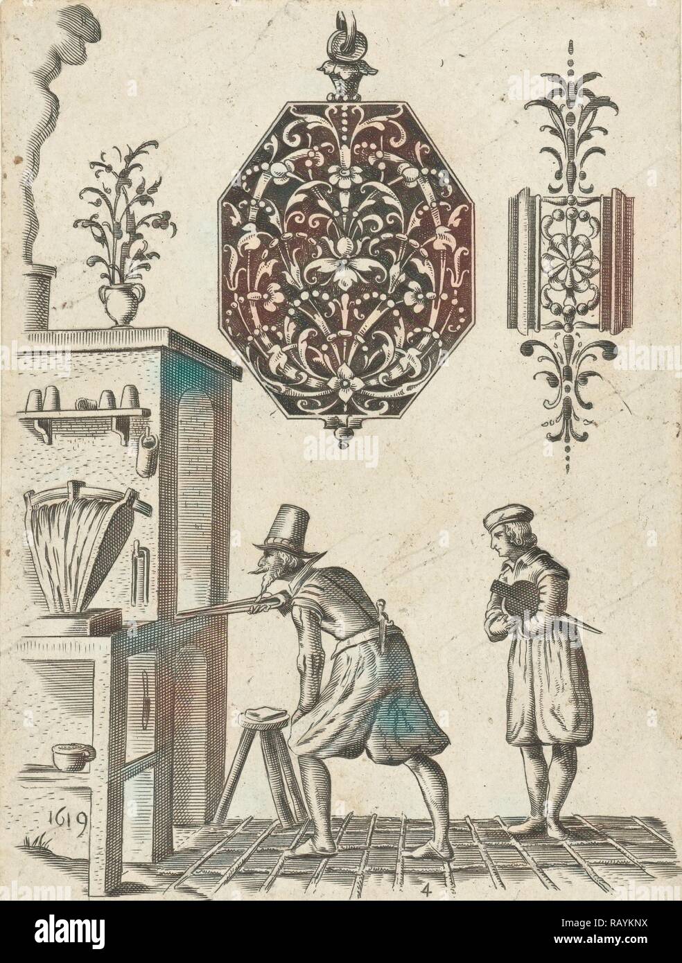 Zwei Juwelier Schmuck, Jean Toutin, Anonym, Anonym, 1619. Neuerfundene durch Gibon. Klassische Kunst mit einem modernen Touch neuerfundene Stockfoto