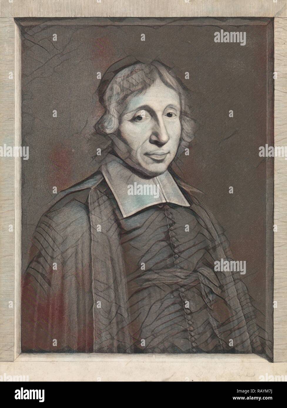 Portrait der Priester Louis-Isaac Lemaistre de Sacy, Pieter van Schuppen, Robert Nanteuil, 1684 - 1696. Neuerfundene Stockfoto