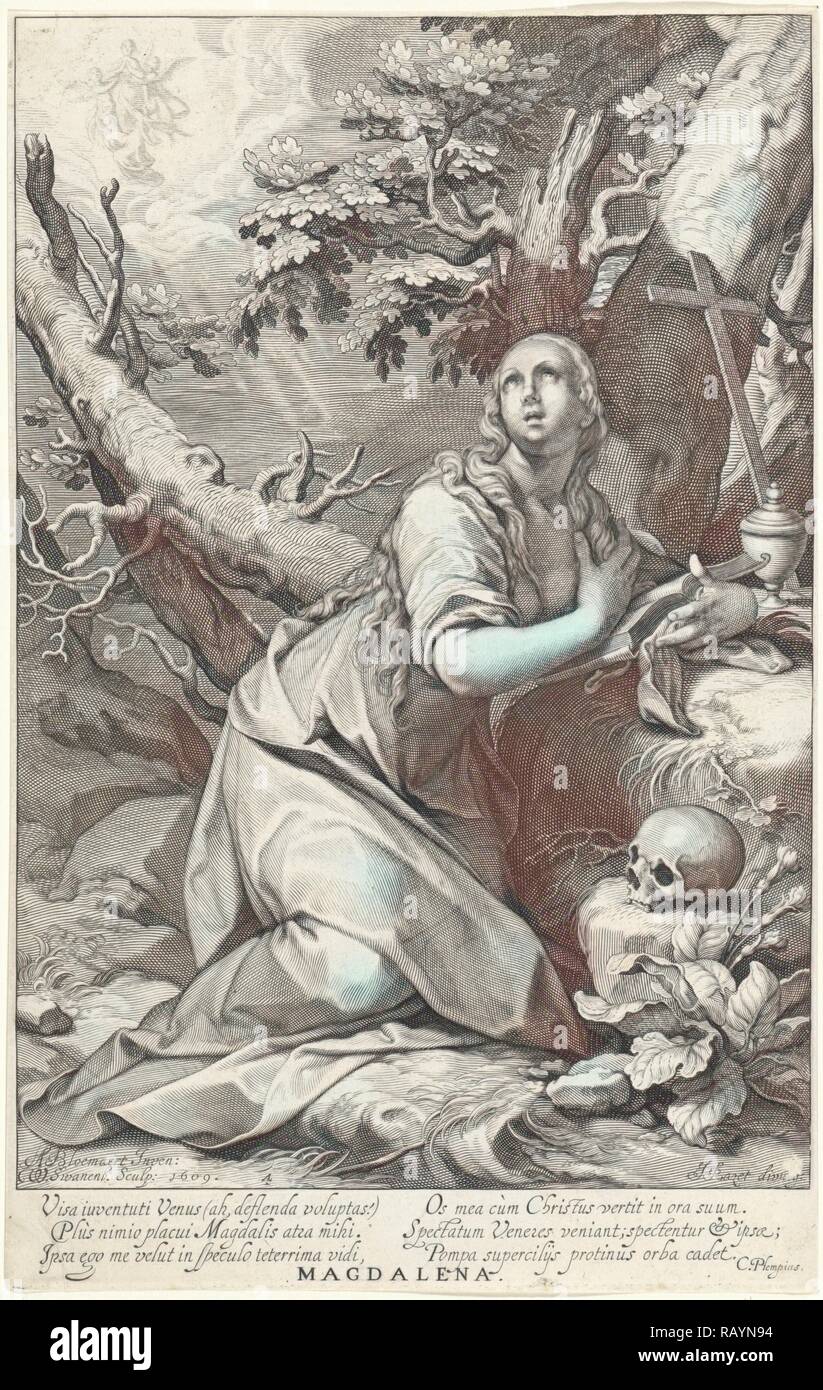 H Pönitenten Maria Magdalena, Willem Isaacsz. van Swanenburg, Cornelis Gijsbertsz. Plemp, Jacques Razet, 1609 überarbeitet Stockfoto