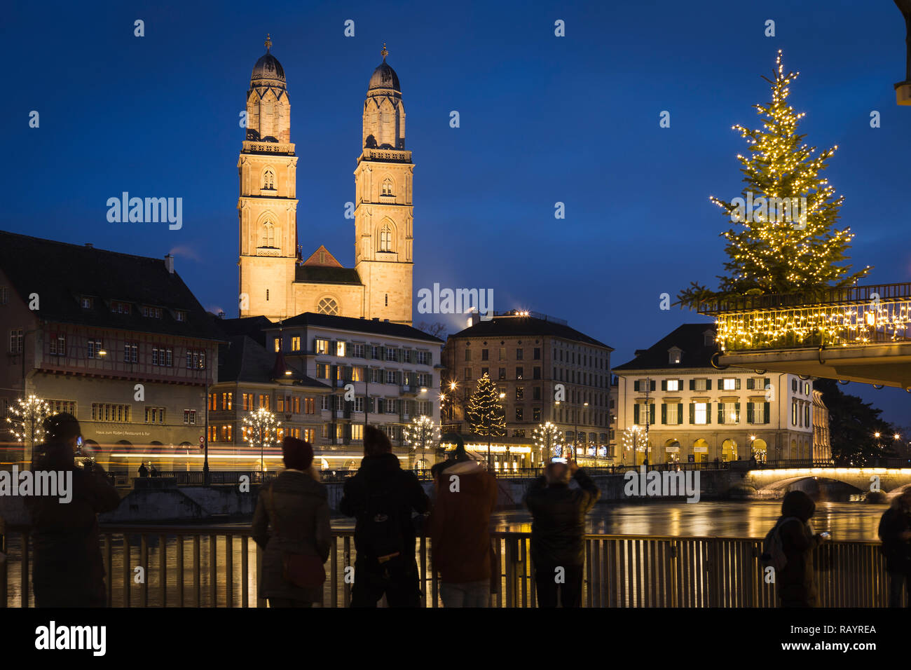Zürich Alte Townat Weihnachtszeit, Schweiz Stockfoto