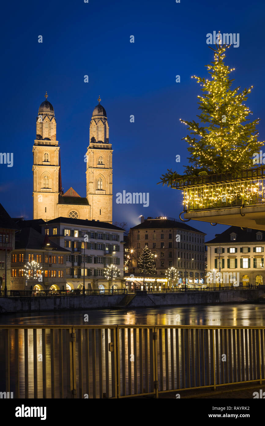 An Weihnachten Zürich, Schweiz Stockfoto