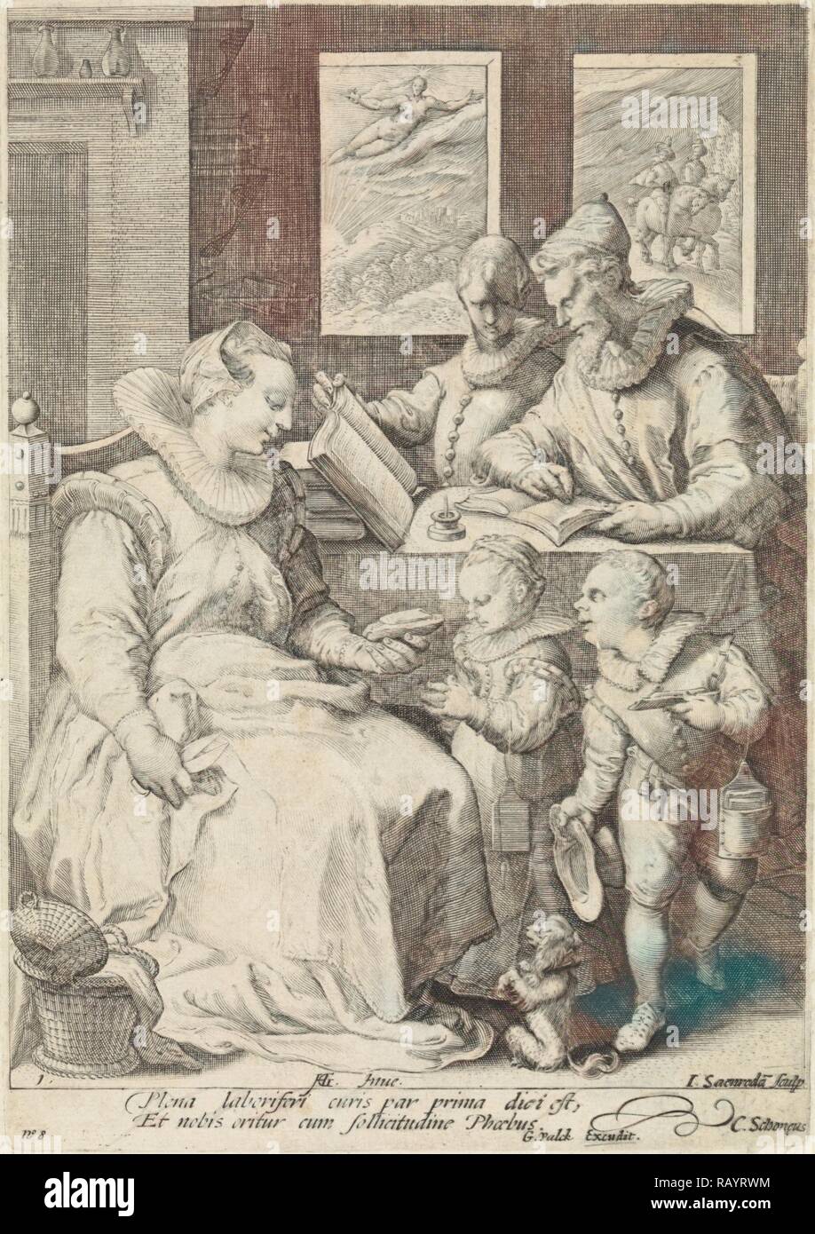 Morgen, Jan Saenredam, Cornelius Schonaeus, Gerard Valck, 1670 - 1726. Neuerfundene durch Gibon. Klassische Kunst mit einem Neuerfundene Stockfoto