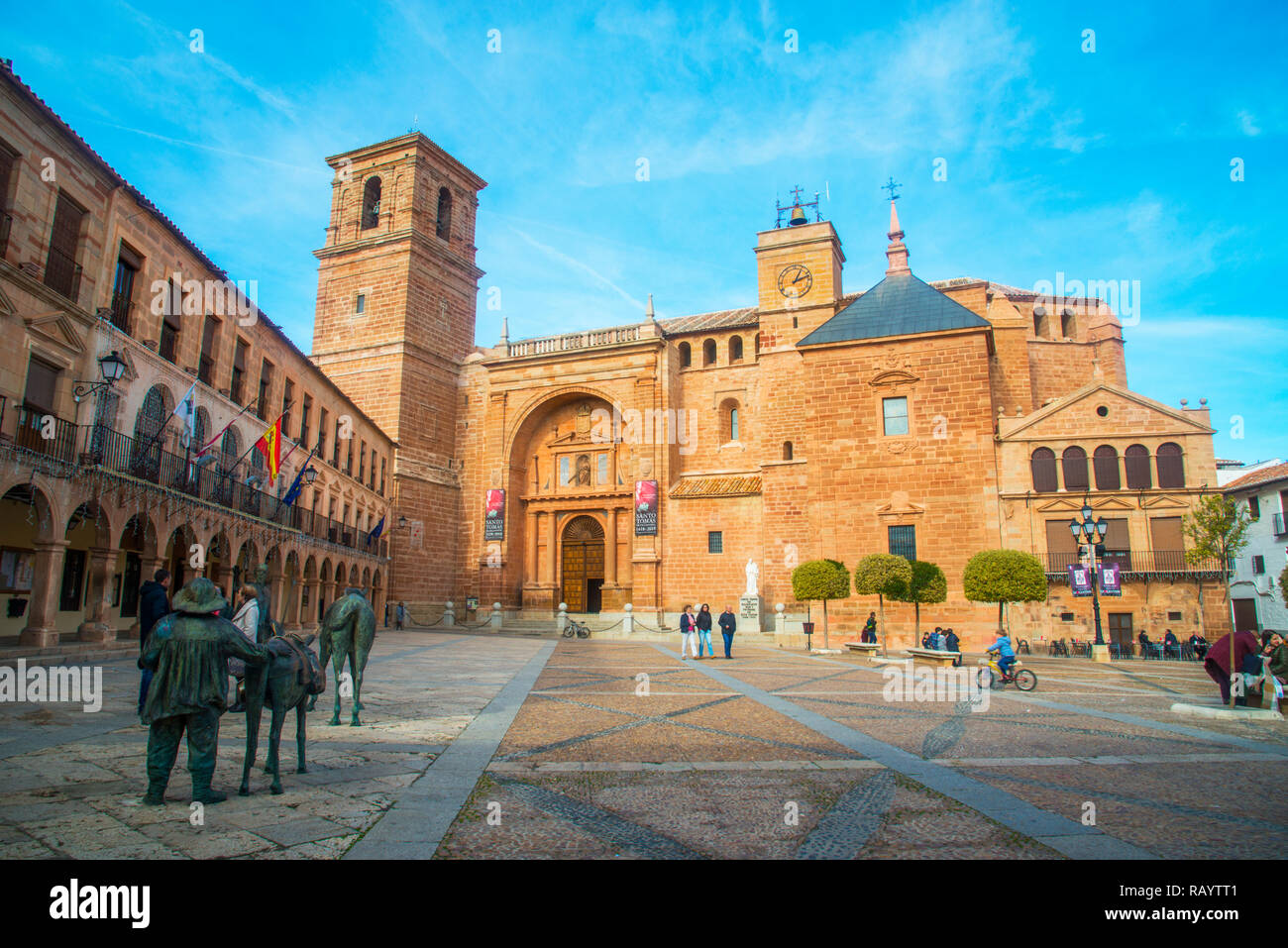 San Andres Kirche. Plaza Mayor, Villanueva de los Infantes, Ciudad Real Provinz, Castilla La Mancha, Spanien. Stockfoto