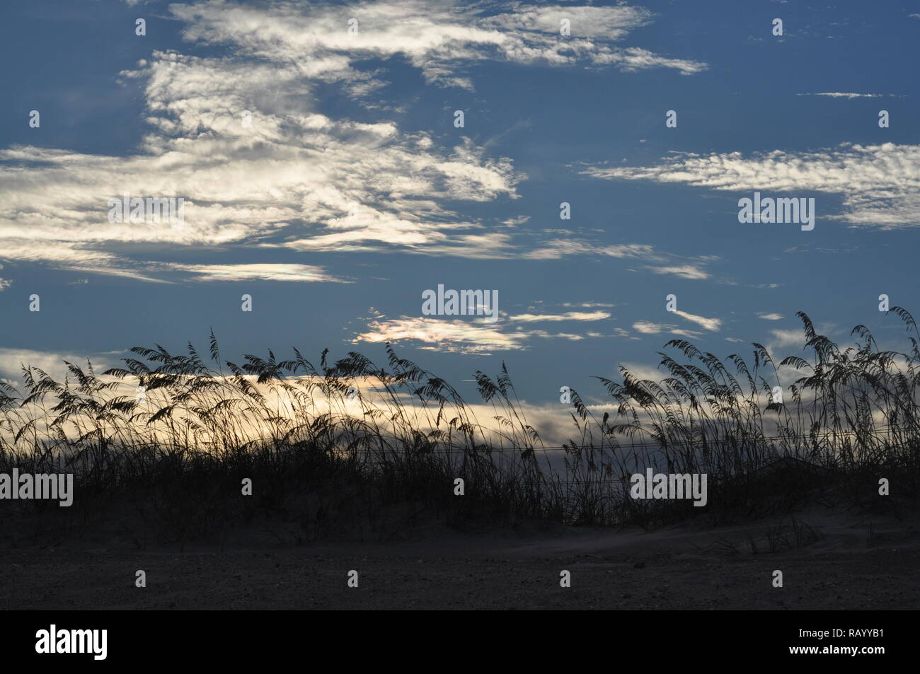 North Carolina Beach frühen Sonnenuntergang Carolina Blue Sky Stockfoto
