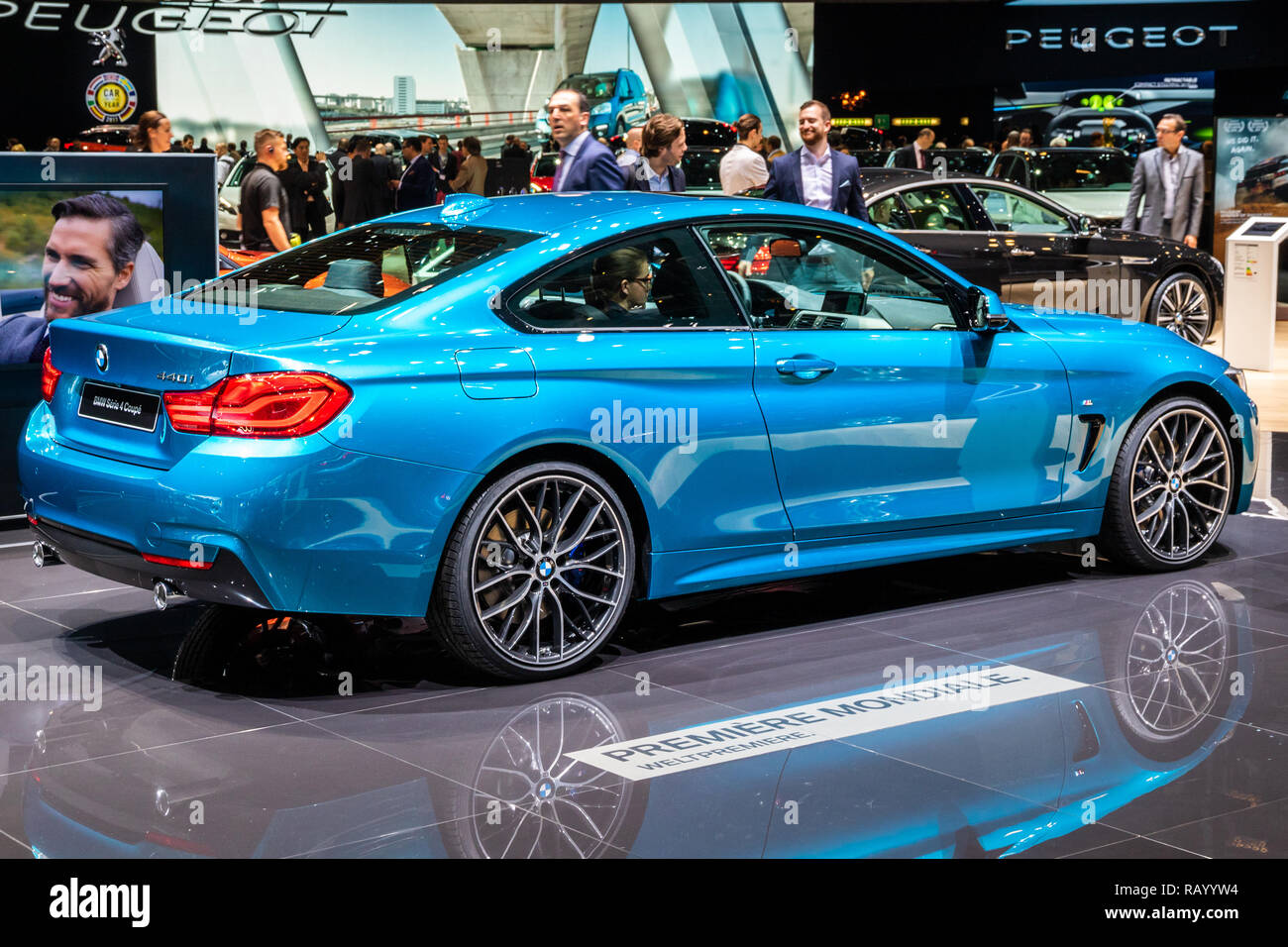 Genf, Schweiz - 8. MÄRZ 2017: BMW 440i 4er Coupé Auto auf dem 87.  Internationalen Automobilsalon in Genf präsentiert Stockfotografie - Alamy