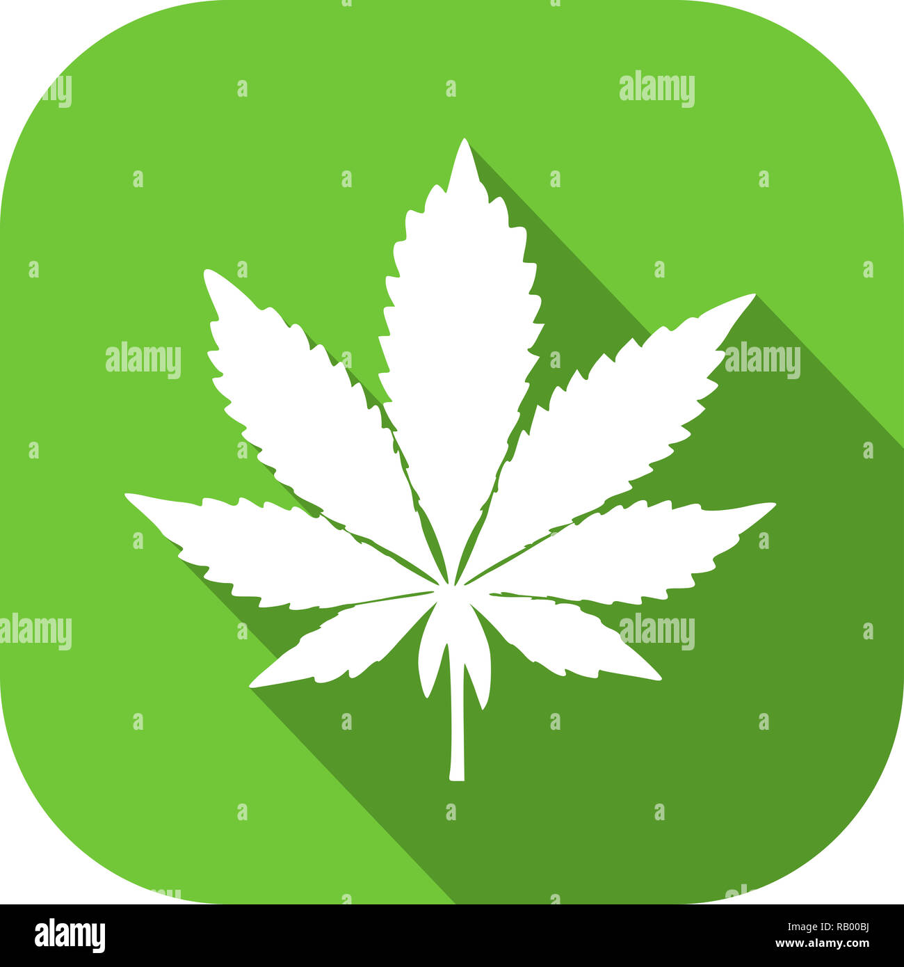 Farbiges Icon eines Cannabis Blatt Stockfoto