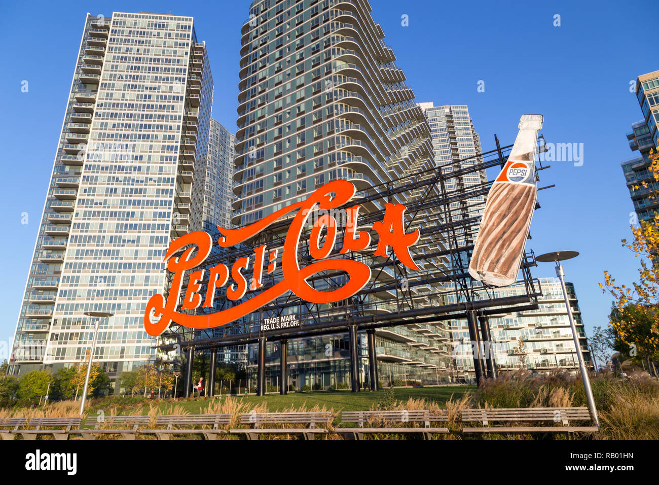 Pepsi Cola Schild auf Long Island, New York Stockfoto