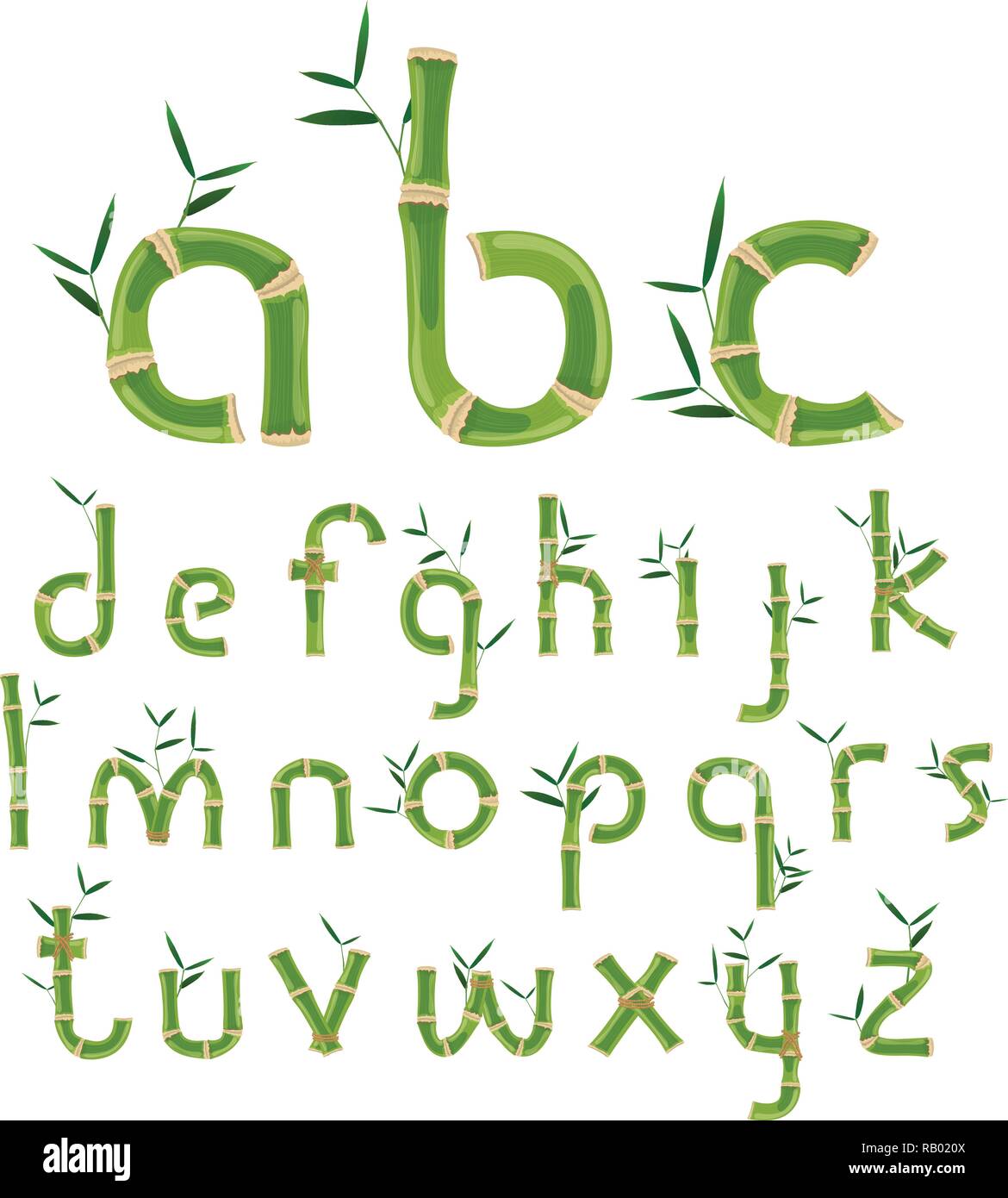 Bambus eco Alphabet Stock Vektor