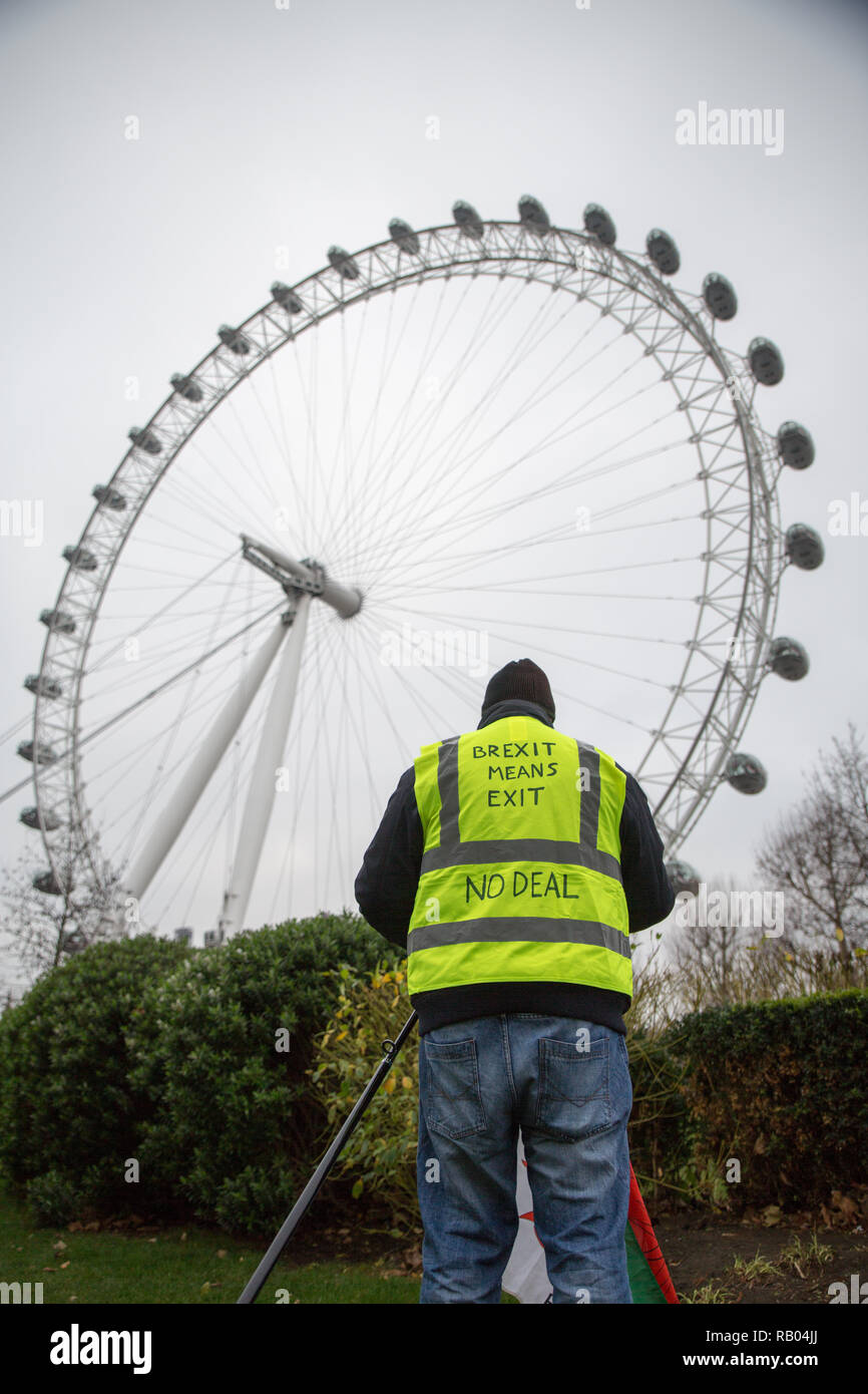 Gelbe Weste Demonstranten in London protestiert für Brexit Credit: George Cracknell Wright/Alamy leben Nachrichten Stockfoto