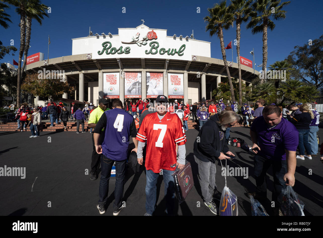 Pasadena, CA. 01 Jan, 2019. Ohio Zustand vor der Washington Huskies vs Ohio State Buckeyes im Rose Bowl in Pasadena, Ca. Am 01 Januar, 2019 (Foto von Jevone Moore) Credit: Csm/Alamy leben Nachrichten Stockfoto