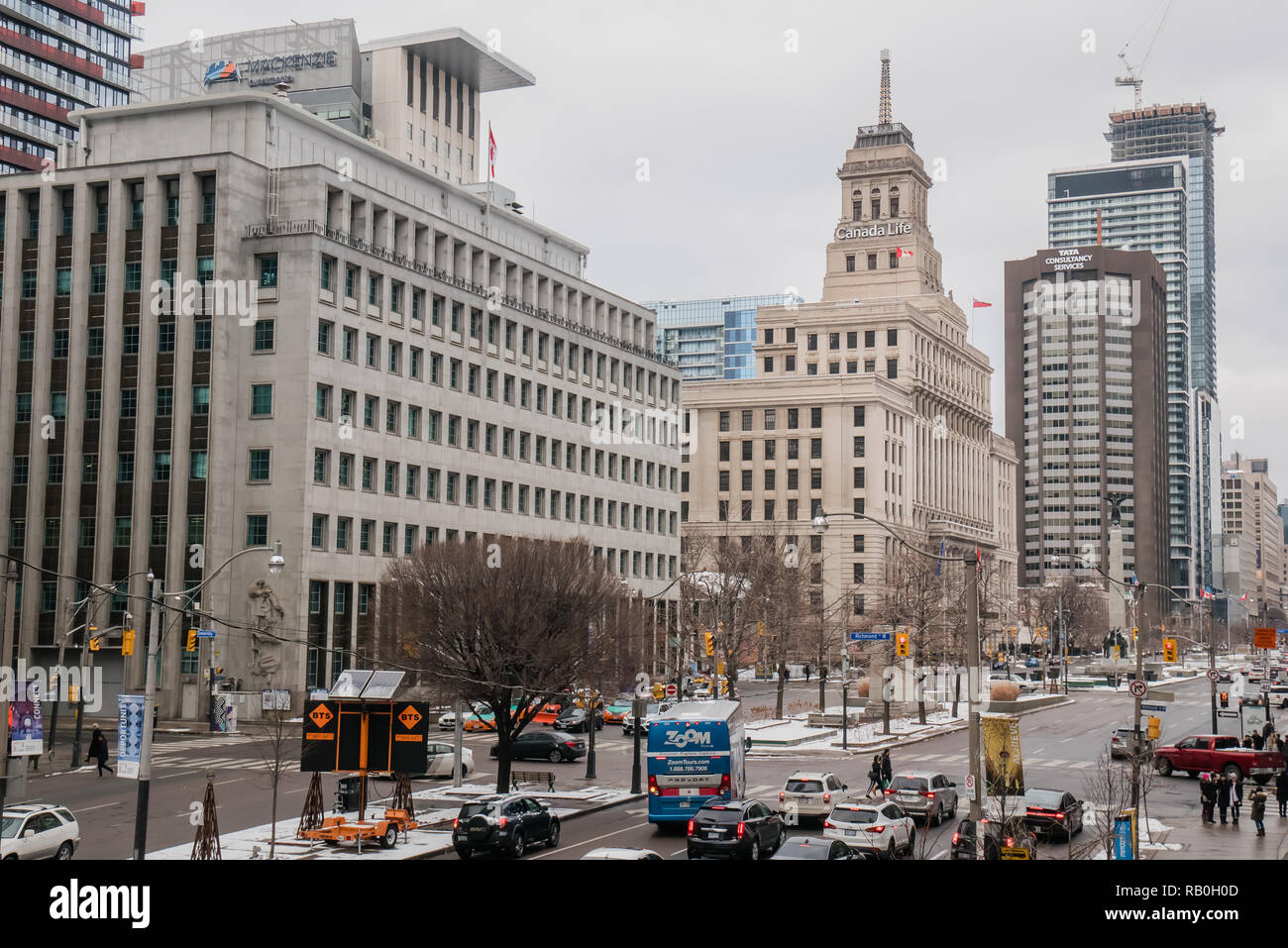 Downtown Toronto winter ruhigen Sonntagmorgen Stockfoto