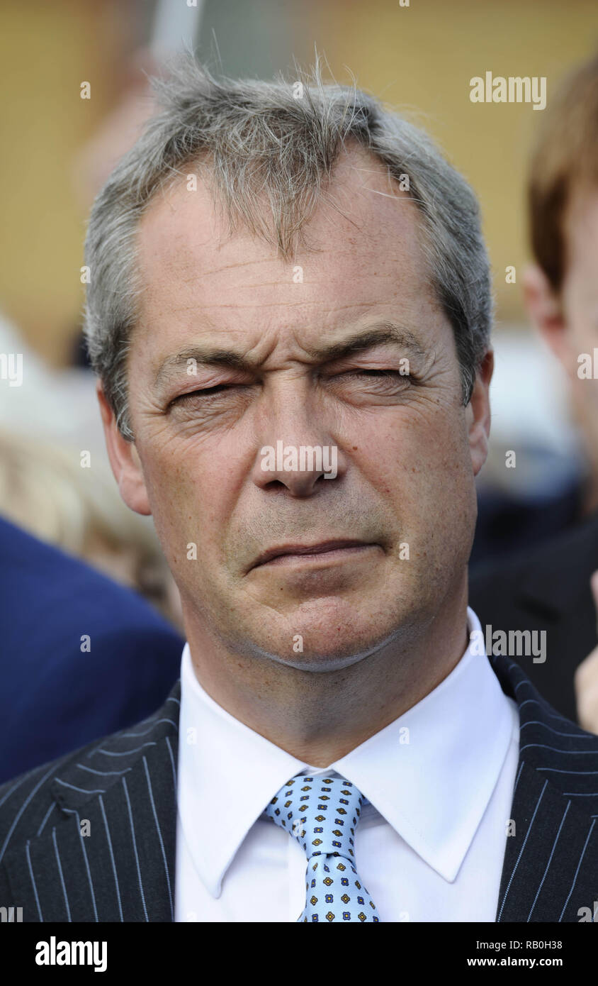 UKIP Leader Nigel Farage erfüllt die lokalen Fischer an der Victoria Wharf in Leigh-On-Sea, Essex während seiner sagen Nein zur EU-Kampagne mit: Nigel Farage, Wo: Leigh-on-Sea, Großbritannien Wann: 17 Aug 2015 Quelle: Steve Finn/WANN Stockfoto