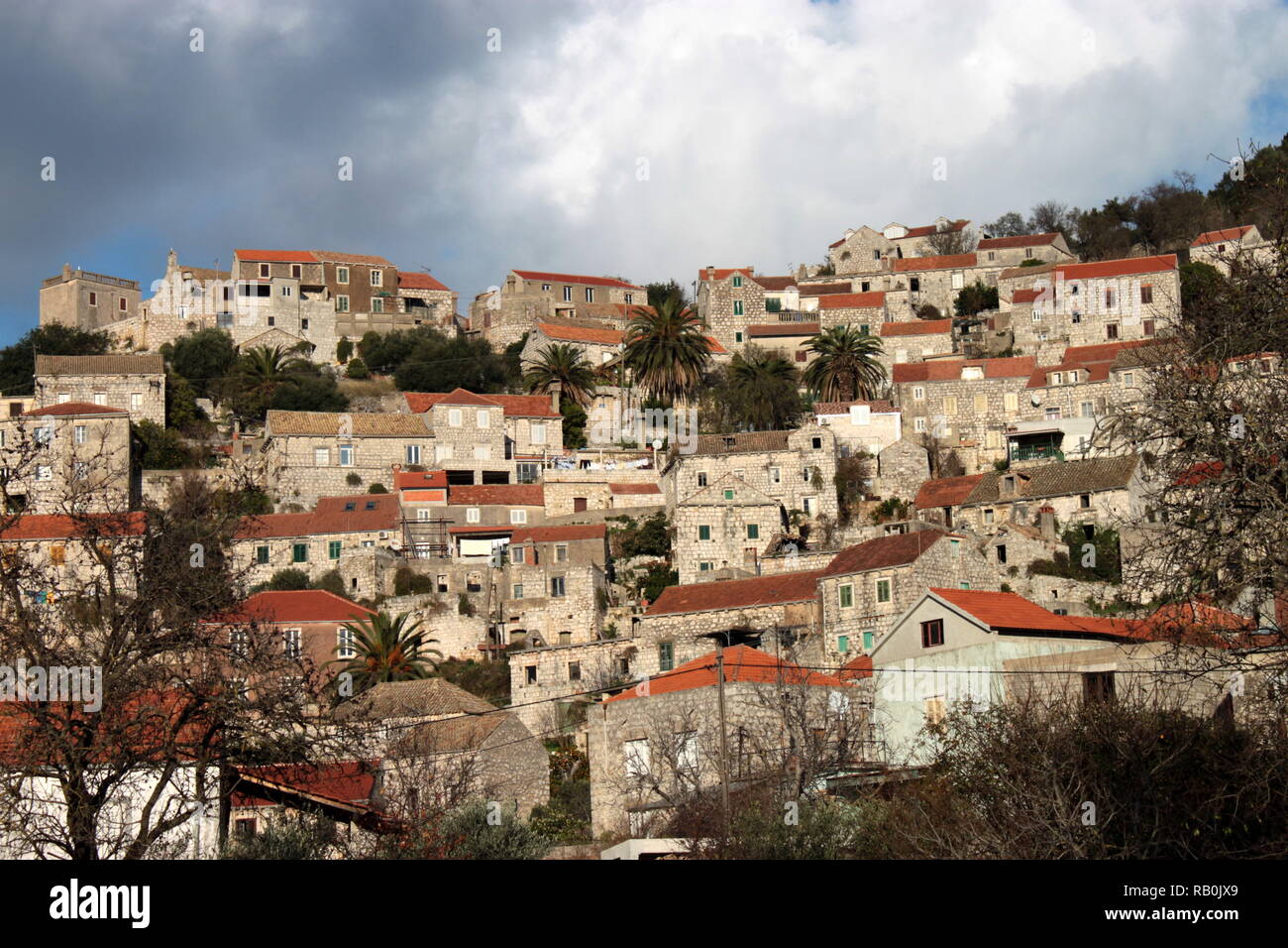 Altstadt auf der Insel Lastovo Lastovo, Adria, Kroatien Stockfoto