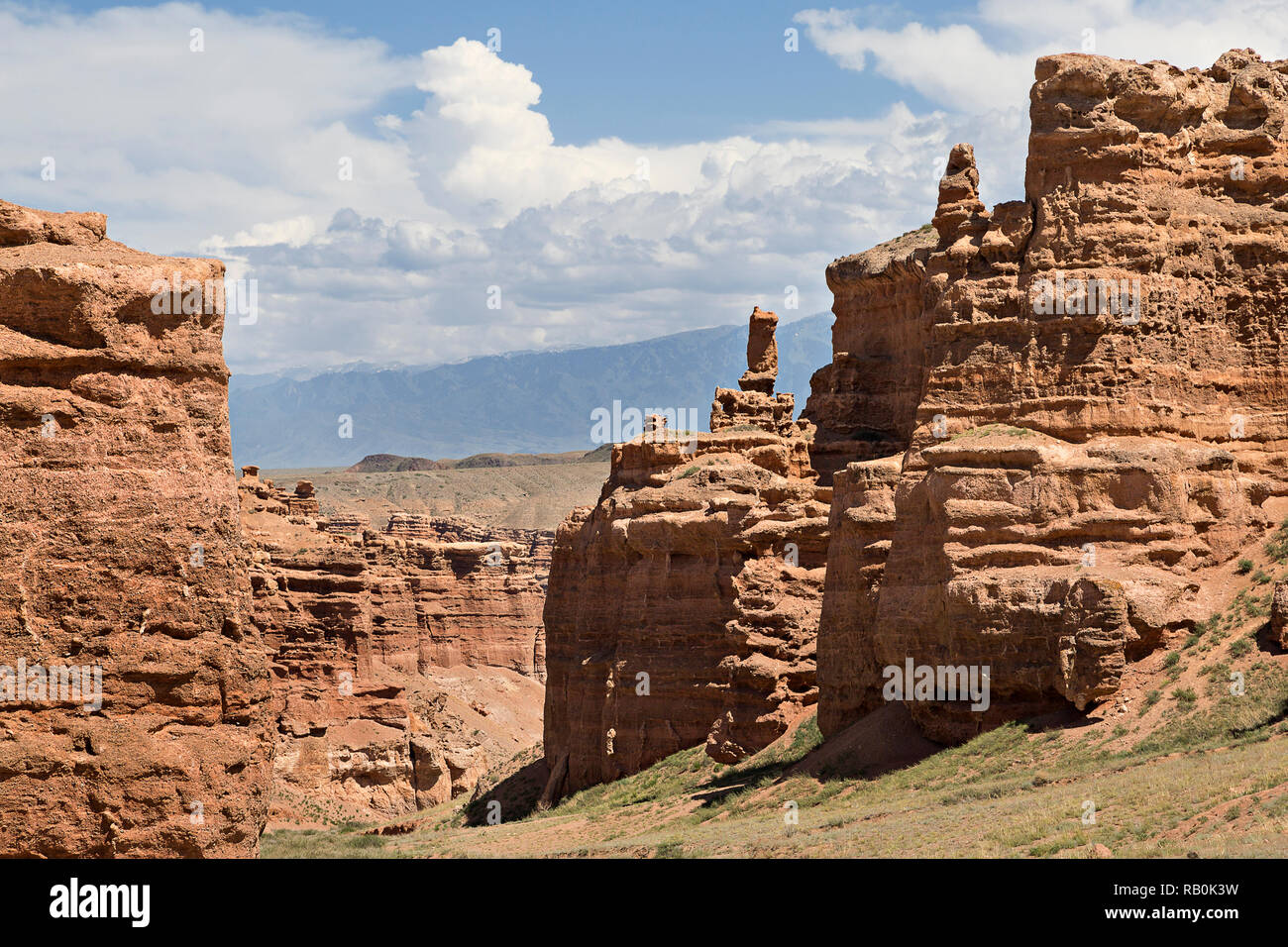 Charyn Canyon in Kasachstan für seine interessanten Felsformationen bekannt. Stockfoto
