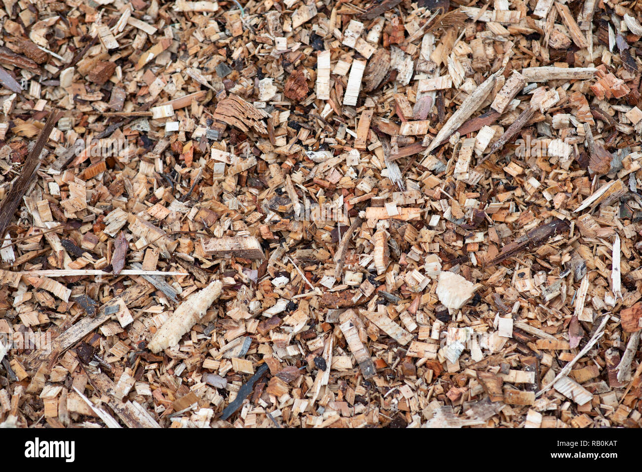 Holz chip Hintergrund Textur Bodenbelag Stockfoto