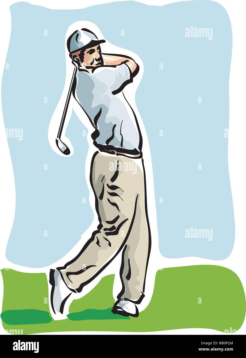 Vector Illustration eines Golf player Stock Vektor