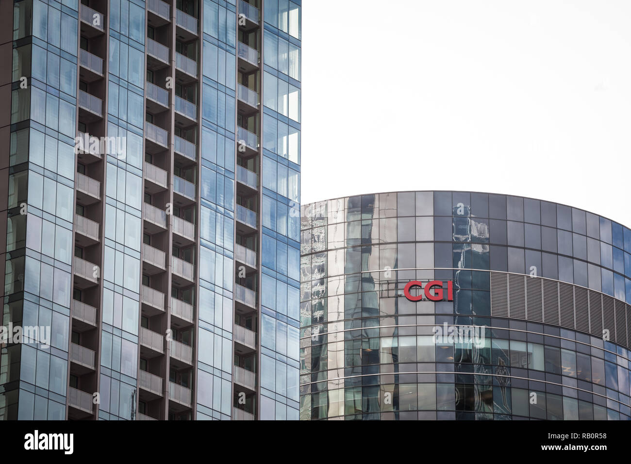 MONTREAL, KANADA - 4. NOVEMBER 2018: CGI-Gruppe auf ihren Hauptsitz in Montreal, Quebec. Auch als Conseillers en Gestion Informatique bekannt, es ist eine C Stockfoto
