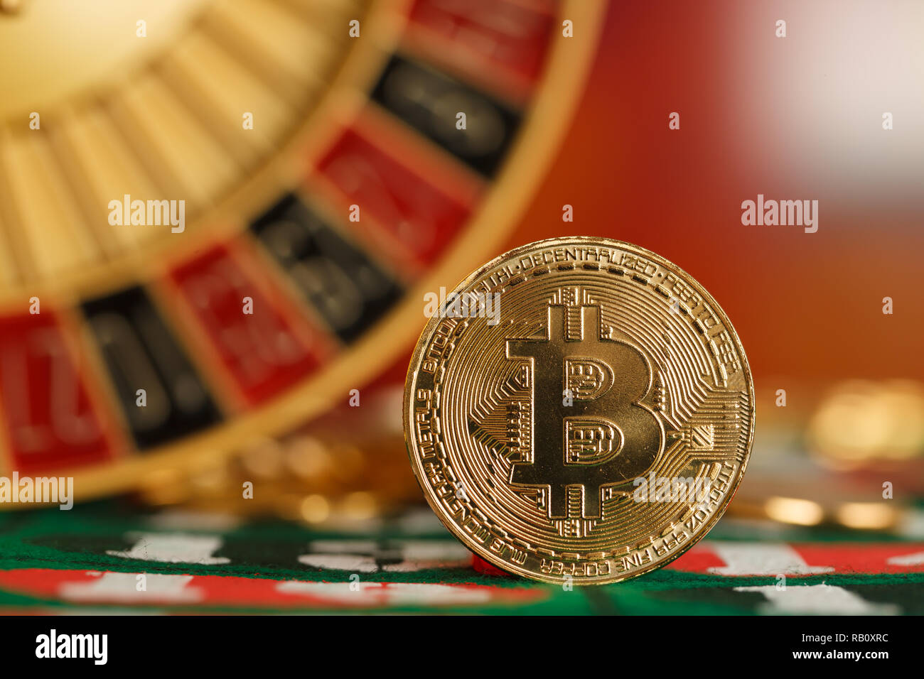 Bitcoin - Währung der Zukunft oder roulette casino Stockfoto
