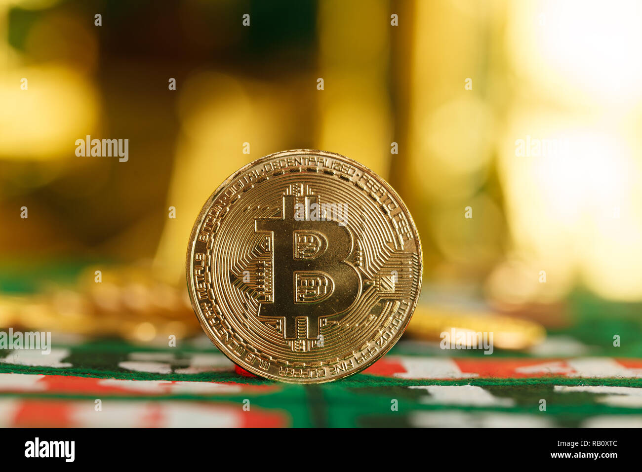 Die Zukunft der Welt Währung system Bitcoin Stockfoto