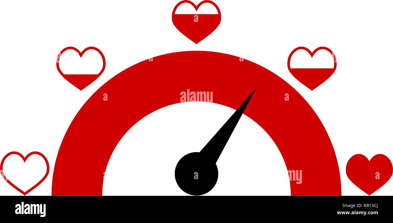 Liebe Anzeige mit roten Herzen für mobile App. Vektor Anzeige Liebe mit Pfeil, ausgezeichnetes Niveau Abbildung Stock Vektor
