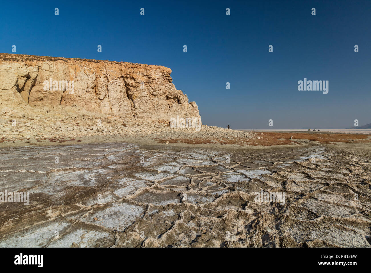 Urmia See, der Küste von Espir Island, die drittgrößte Insel der Urmia See mit einer Fläche von 1500 Hektar Stockfoto