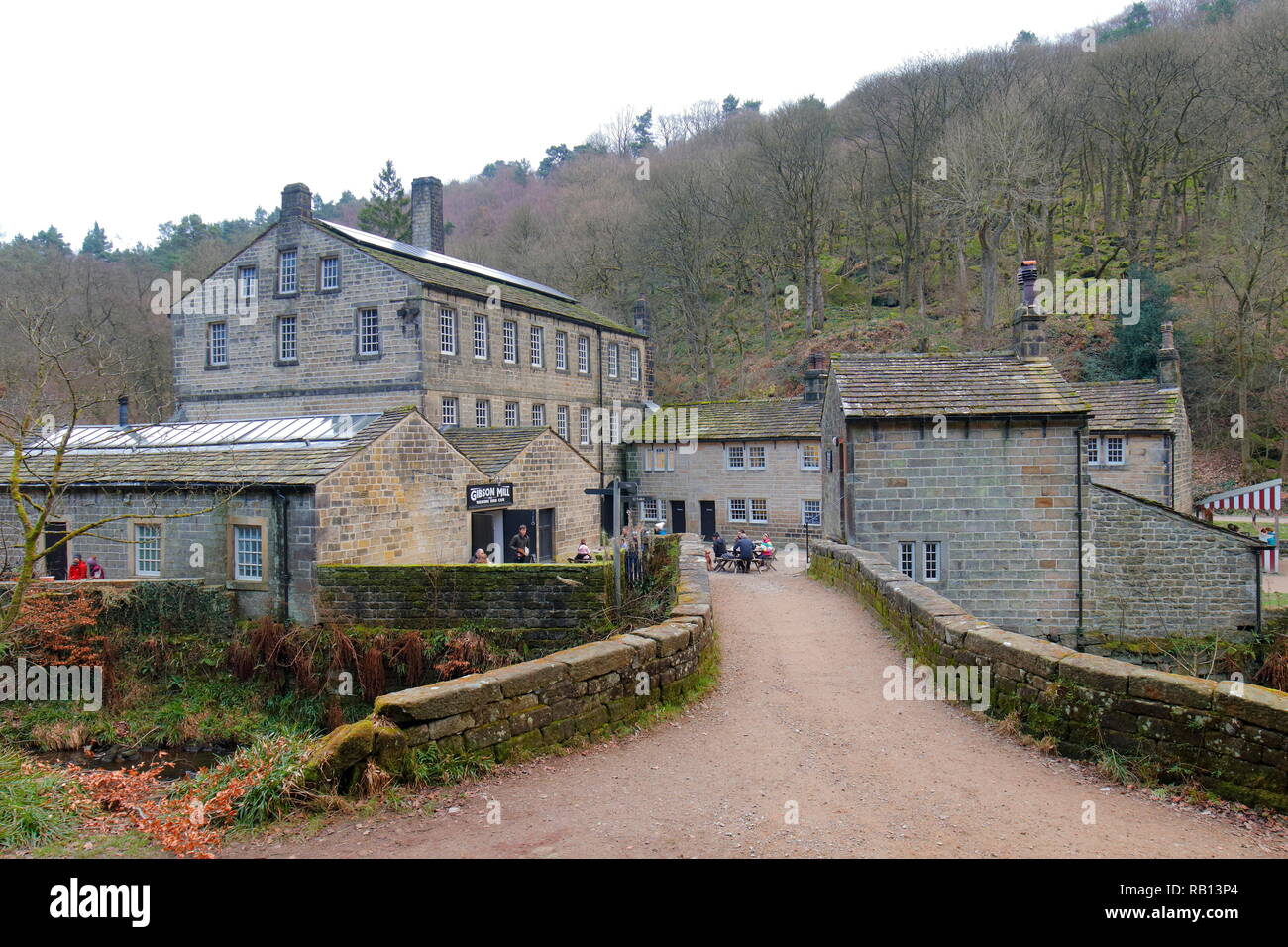 Gibson Mühle an Hardcastle Crags in Hebden Bridge West Yorkshire. Stockfoto