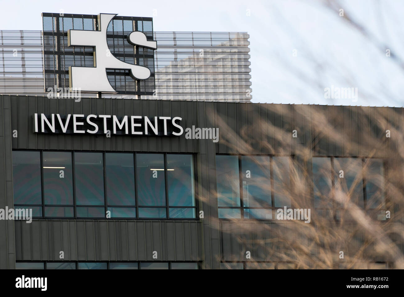 Ein logo Zeichen außerhalb des Hauptsitzes der FS Investitionen in Philadelphia, Pennsylvania, am 23. Dezember 2018. Stockfoto